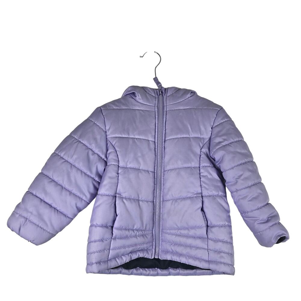 OshKosh B'Gosh Purple GIRLS Puffer Hooded Full Zip Winter Snow Jacket 4